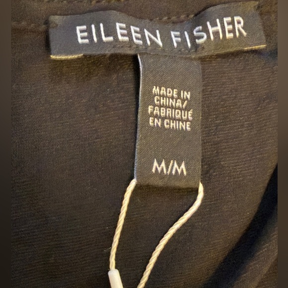 Eileen Fisher NWT Black Velvet Tank Silk Blend Size M - Picture 3 of 6